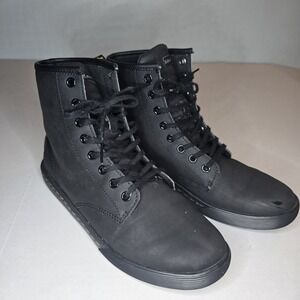 Dr Martens Sheridan Matte Black Boots Mens 7 Leather Lace Up High Top
